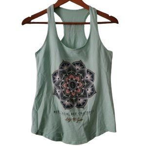 Lily Grace Women's Bee Calm Bee Grateful Tank Top Mint Green Size Medium